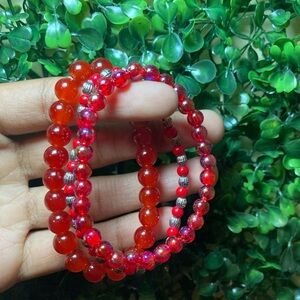 red pack handmade bracelets (3bracelets) unisex